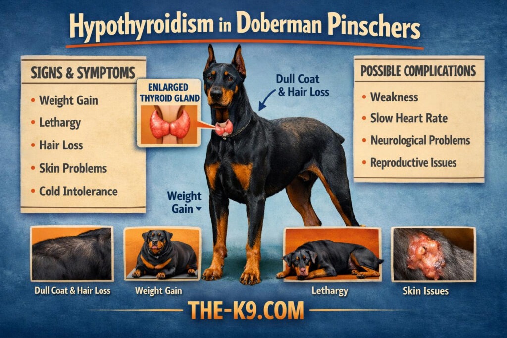 Hypothyroidism in Doberman Pinschers info graphic