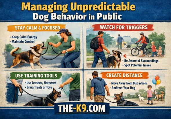 Managing Unpredictable Dog Behavior in Public info graphic