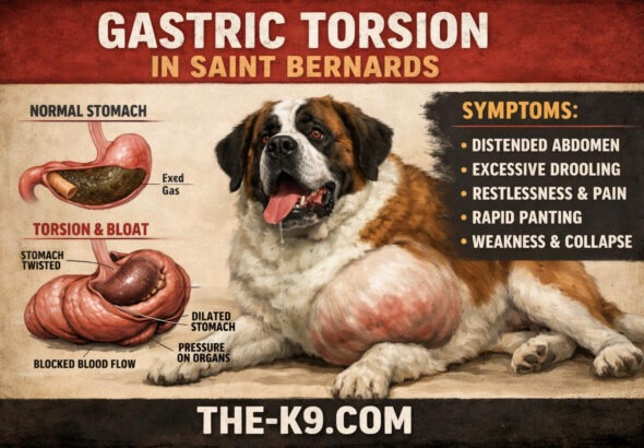 Gastric Torsion in Saint Bernards info ghraphic