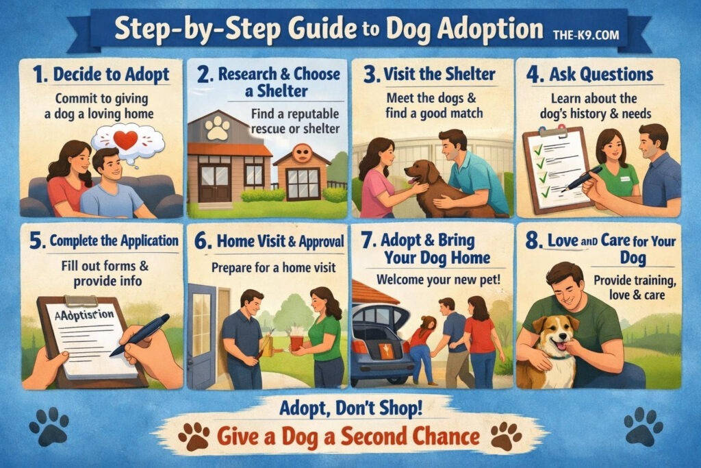 Step-by-Step Guide to Dog Adoption info graphic