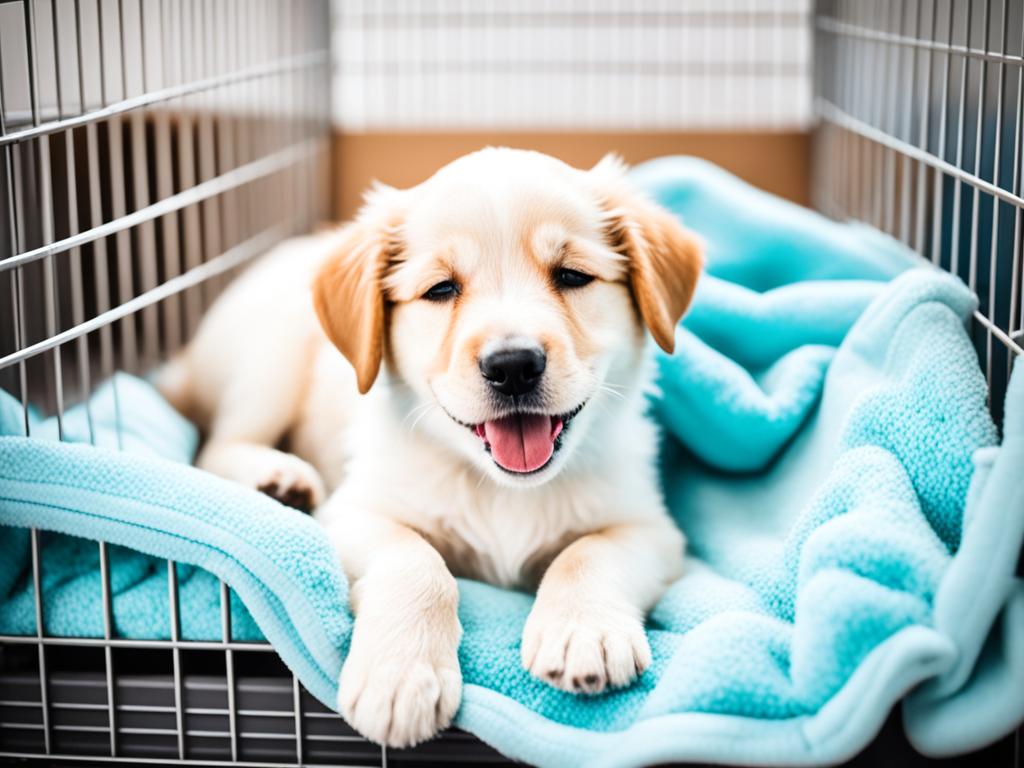 Puppy sleeping 2024 without crate