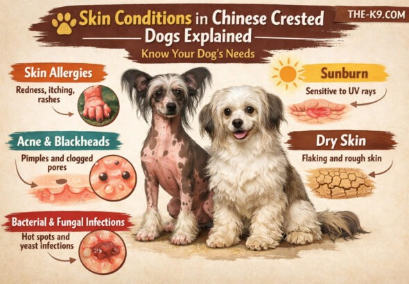 Skin Conditions in Chinese Crested Dogs Explained info graphic