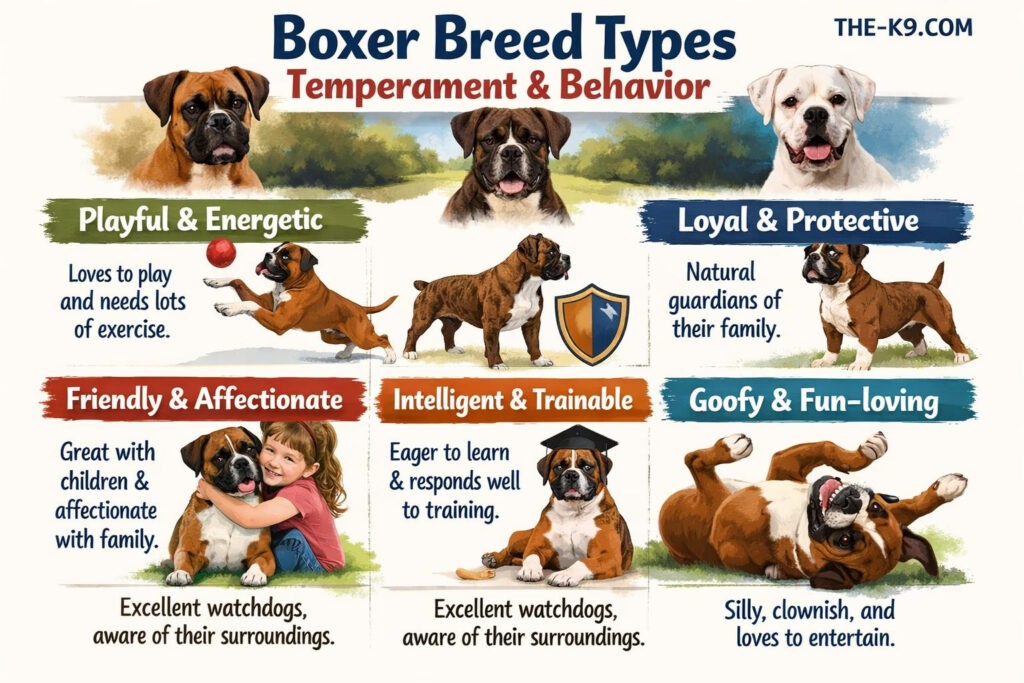 Boxer breed types Temperament and Behavior