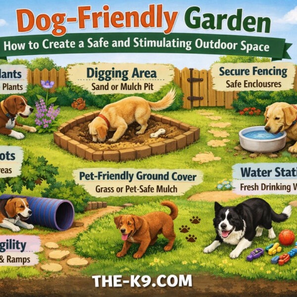 Dog-Friendly Garden: How to Create a Safe and Stimulating Outdoor Space info graphic