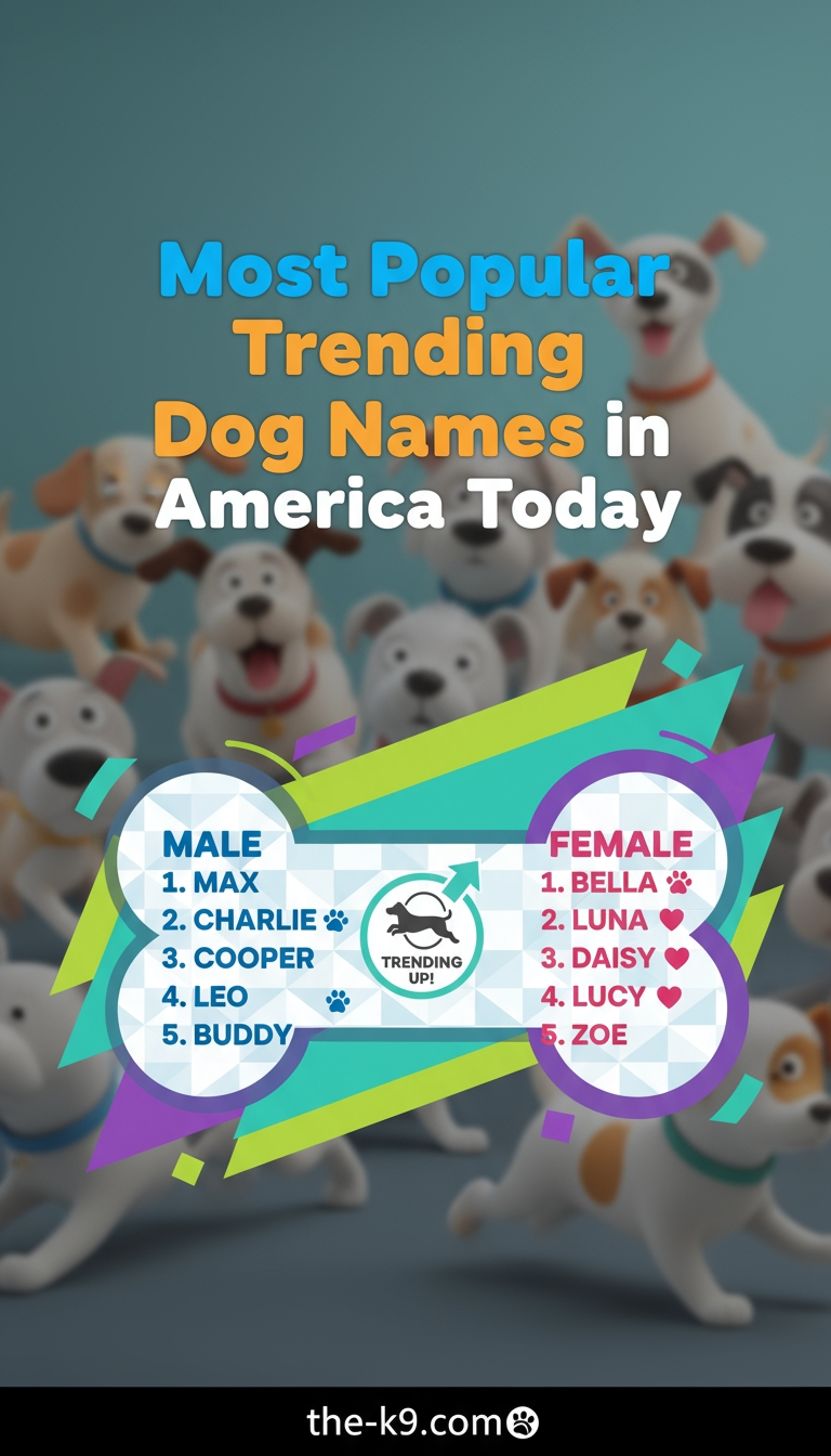 Most Popular Trending Dog Names in America Today  info graphic  the-k9com