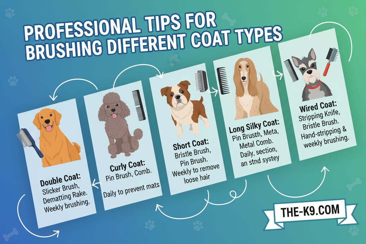Professional Tips for Brushing Different Coat Types Dogs  info graphic  the-k9com