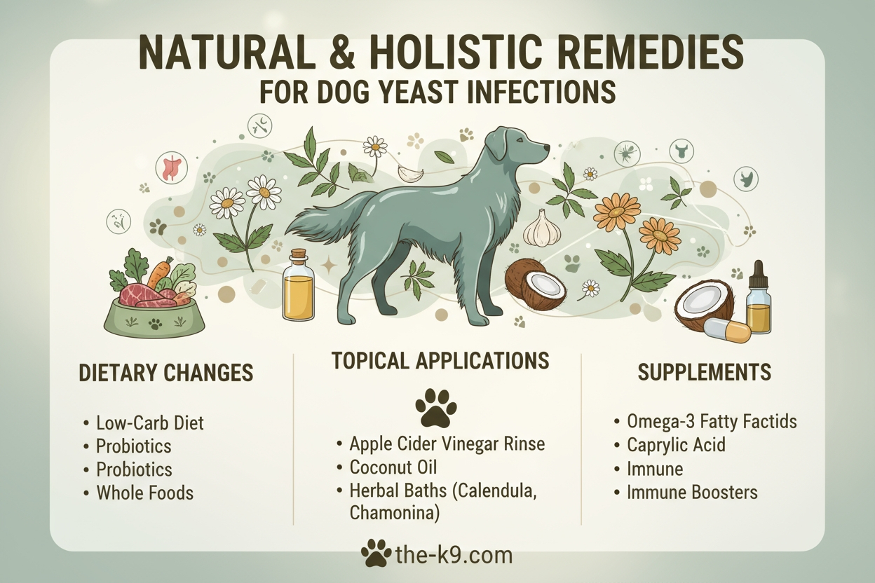 Natural and Holistic Remedies for Dog Yeast Infections in dogs  info graphic  the-k9com